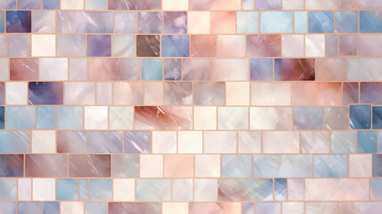 Seamless elegant glass mosaic pattern with subtle pastel shades