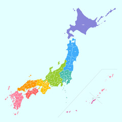 都道府県ごとでバラバラに別れる日本地図
