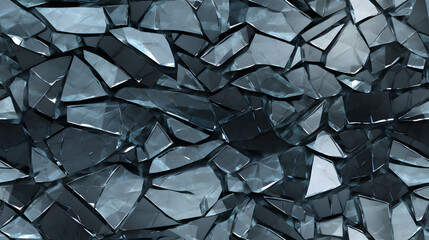 Seamless shattered glass texture with sharp jagged edges