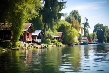 Fototapeta premium houses on the river thames