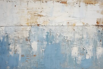 Unraveling the Mystique: The Timeless Charm of a Weathered Blue and White Wall Generative AI