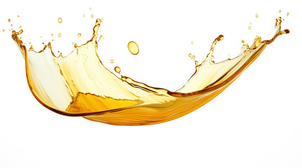 yellwo splash of oil isolated against transparent background