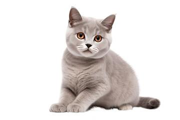 Close up cute british shorthair on isolated transparant background