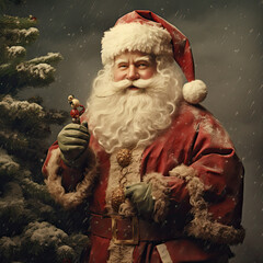 Vintage victorian Santa Claus portrait 