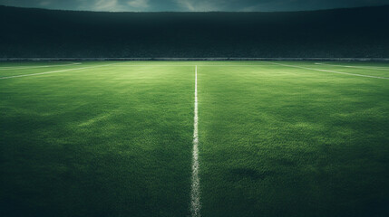 Soccer field texture background. Football field texture background. Generative AI - obrazy, fototapety, plakaty
