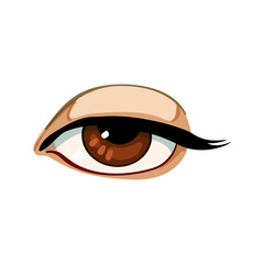 Naklejka premium vision eye cartoon. eyeball face, health sight, optical eyelash vision eye sign. isolated symbol vector illustration