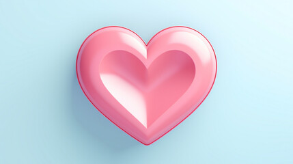 3d heart on pastel background. Generative AI