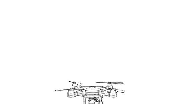 Animated drawing of a quadcopter