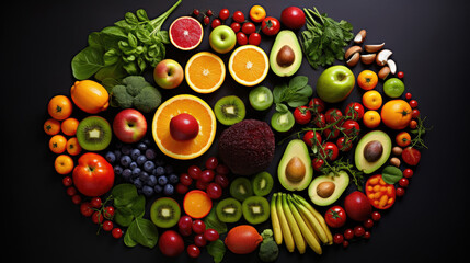 Naklejka na ściany i meble Healthy colorful food