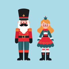 Christmas nutcracker soldier and princess