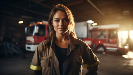 Confident Female Firefighter: A Courageous, Strong, and Empowered Woman