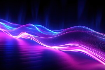 abstract futuristic background with pink blue glowing neon moving high speed wave lines and bokeh lights. Data transfer concept Fantastic wallpaper