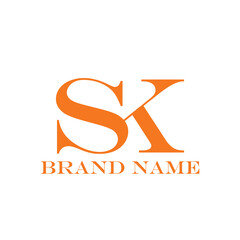 Alphabet letter icon logo SK
