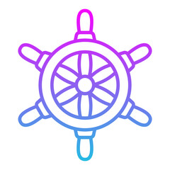 Obraz premium Ship Wheel Icon