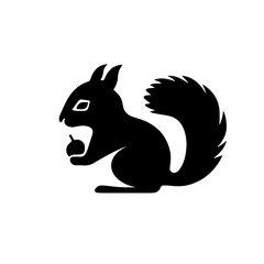 Black squirrel silhouette vector