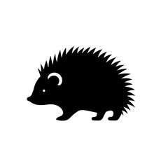 Black hedgehog silhouette vector