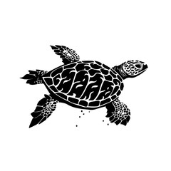 Fototapeta premium Black turtle silhouette vector