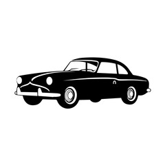 Black vintage car silhouette vector