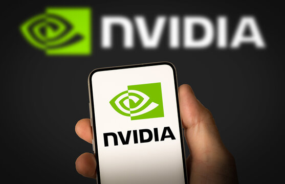 Nvidia corporation logo displayed on mobile device