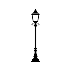 Plexiglas foto achterwand Black street Lamp silhouette vector © sch_ai