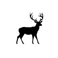 Deer silhouette black vector