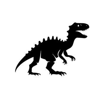 Black dinosaur silhouette vector