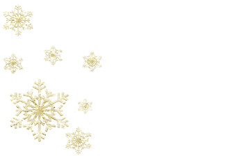 golden glitter snowflakes border. PNG