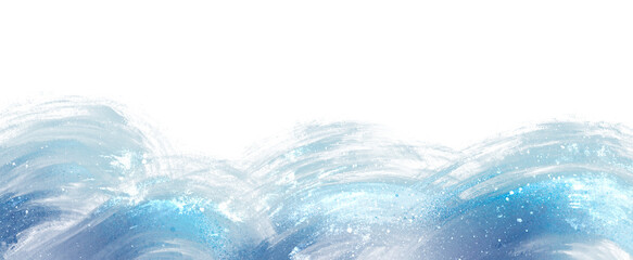 海や波をイメージした和風の筆跡, 背景透過のブラシ