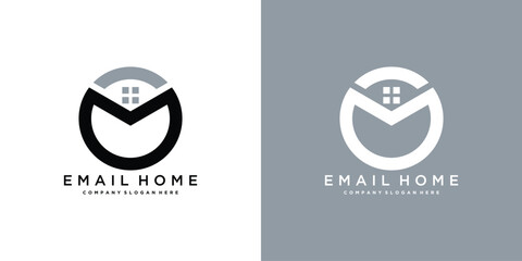 Email house modern logo. Premium Vector - obrazy, fototapety, plakaty