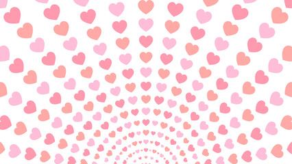 放射状に広がるハートの背景