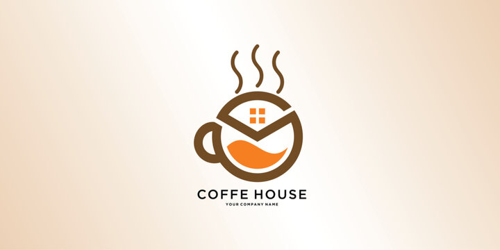 Coffee house template logo design. Premium Vector