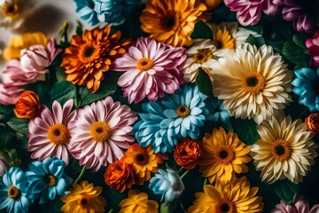 Fototapeta na wymiar closeup of colourful flowers