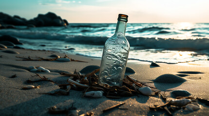 bottle on the beach