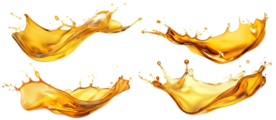 Set of golden oil splashes cut out