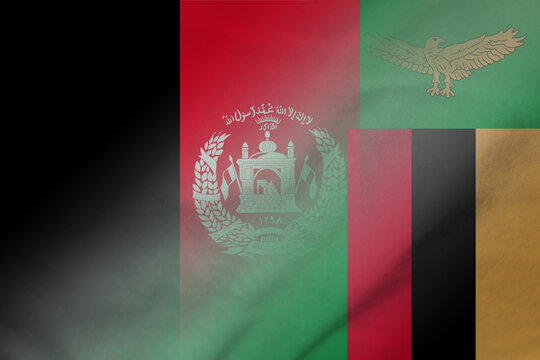 Afghanistan and Zambia national flag transborder relations ZMB AFG