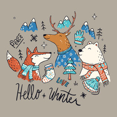 Hello winter illustration