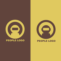 Logo design of person inside circle. good human service icon symbol, health check analysis logo element, technology