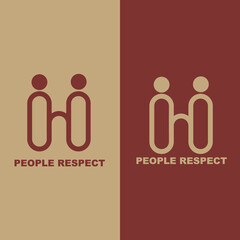 Logo Design People respect. human good service icon symbol, analysis logo element health check, partner, teamwork