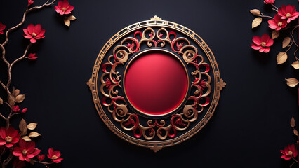 red and gold frame