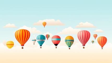 Fototapeta premium Multicolored Hot Air Balloons Isolated