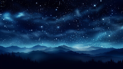 Fototapeta premium Night Sky Filled with Stars Isolated