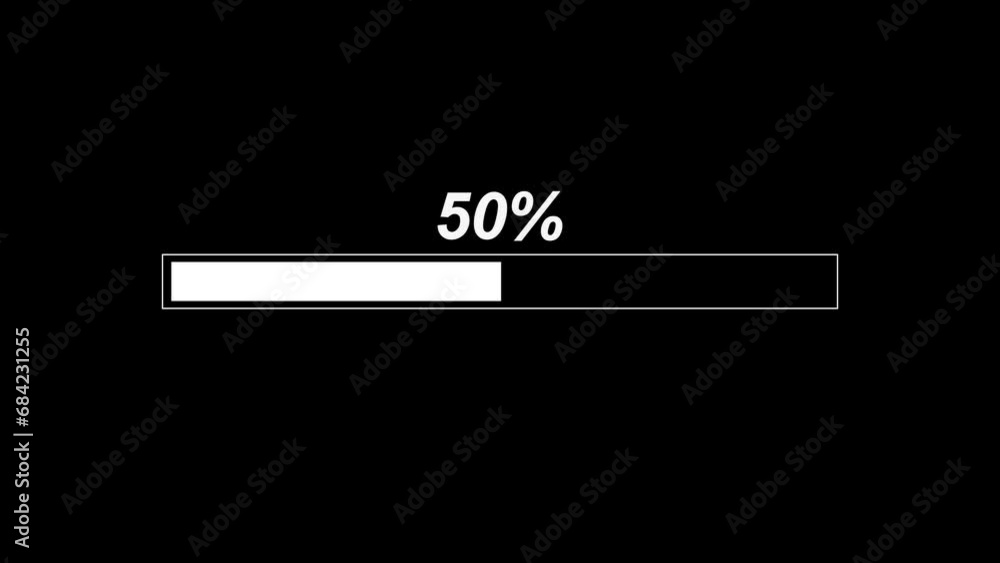 Poster loading bar solid green animation background motion graphics 0-100% in 4k.