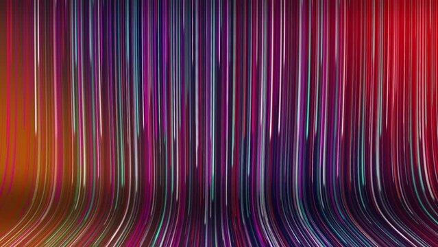 Abstract colorful background with bright neon rays and glowing lines. Multicolor looping background. Speed of light. Seamless loop animation in 4K.