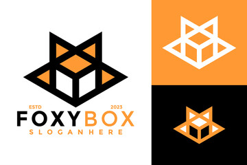 Fox Box Logo design vector symbol icon illustration