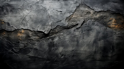 Naklejka premium Abstract black and white background. Texture of old black wall with cracks. Generative AI technology