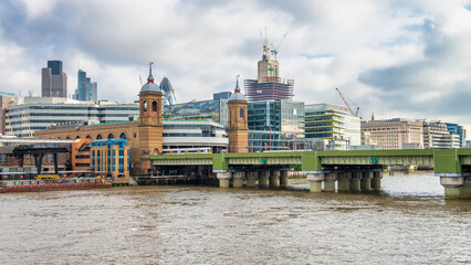 London - September 2012: London modern skyline in financial district