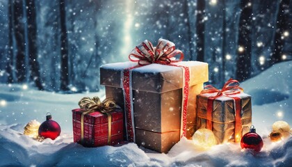 christmas tree and gifts