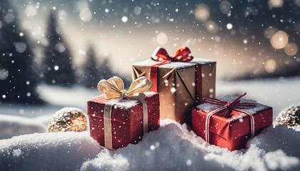 christmas background with gift boxes