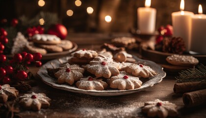 christmas cookies with nuts and cinnamon