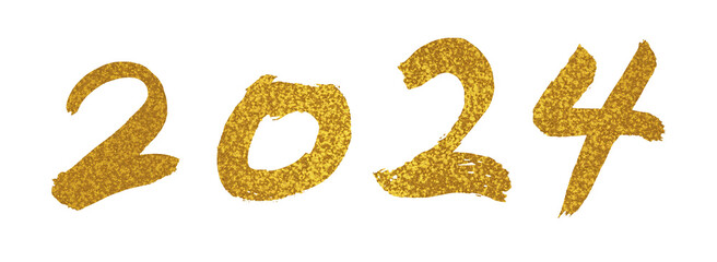 金文字　2024　筆文字　年賀　手書き　